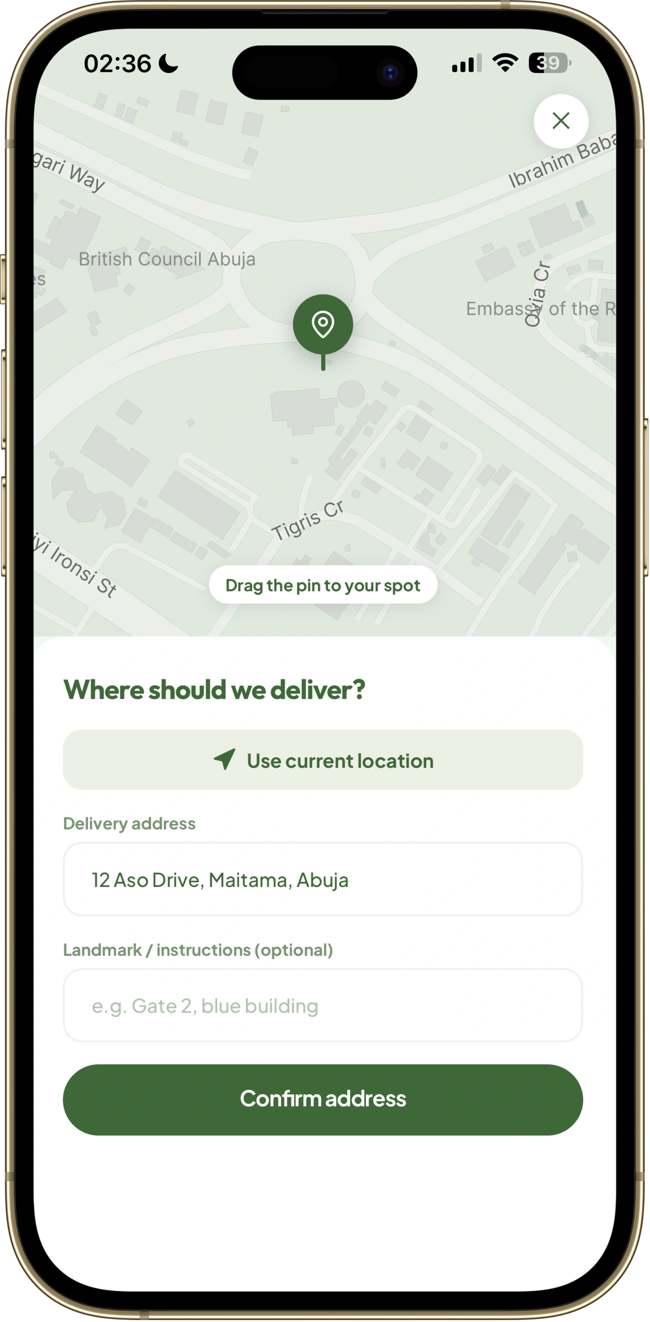 Address Confirmation
